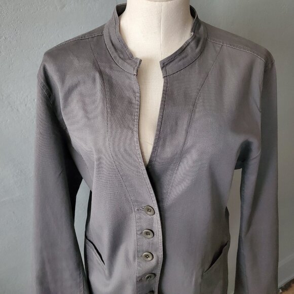 Eileen Fisher Utility Style Jacket/ Collarless Blazer/ Size L - Picture 3 of 11